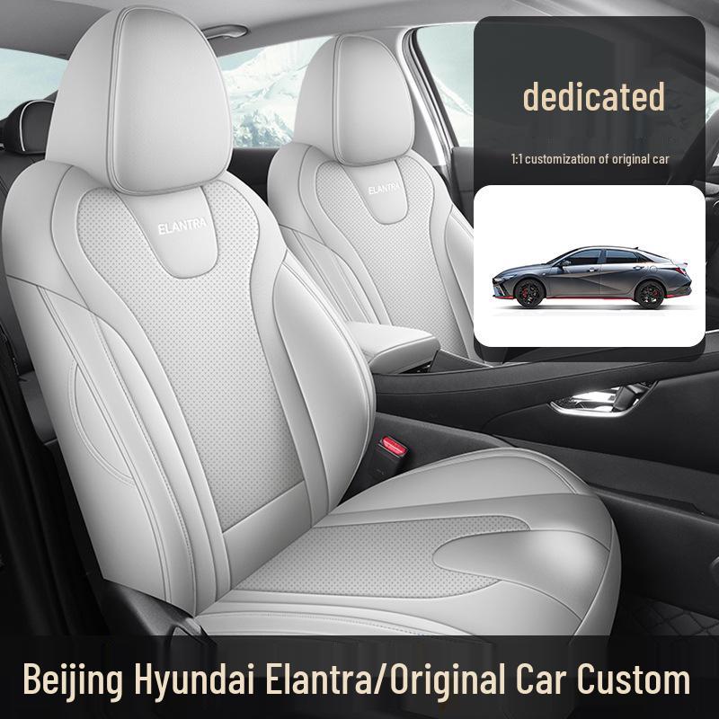 Universal Leather Car Seat Cushion for Beijing Elantra - Fits Five-Seater, All-Season Use
