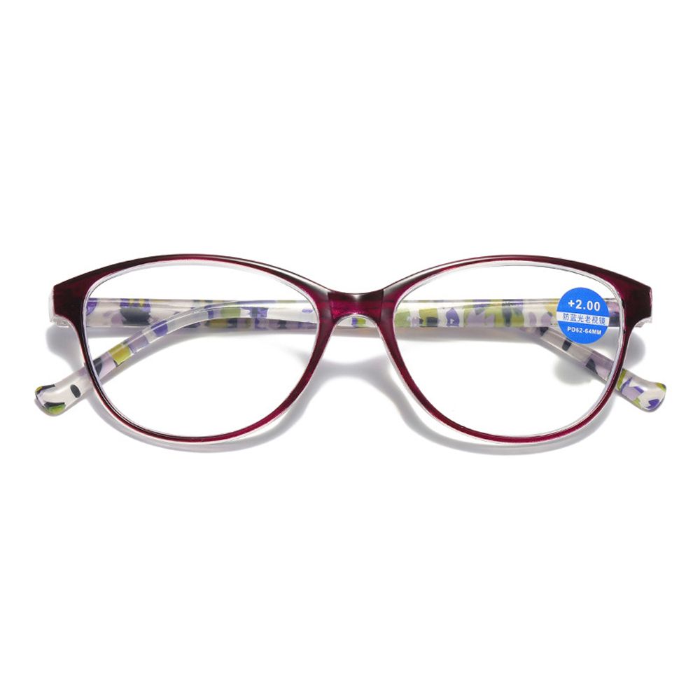 

Anti Blue Light Reading Glasses Floral Hyperopia Eyewear Presbyopia Eyeglasses Computer Eyeglasses purple-150