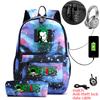 One Piece Zoro Print Anti Theft School Backpack Student Bookbag with Pen Case for Kids Teens