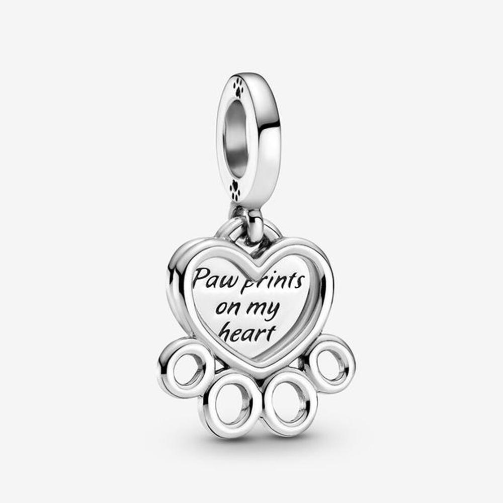 NEW Silver Color Charm Beads Are Suitable For Bracelet Necklace Cat Puppy Love Female Diy Jewelry Charm