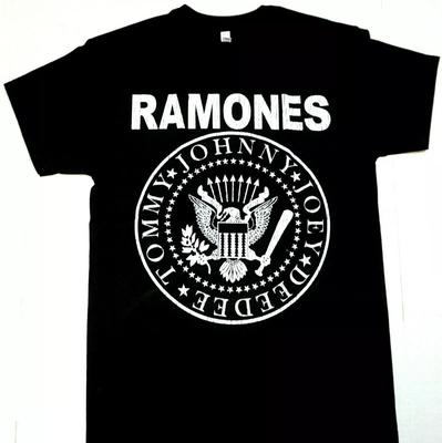 RAMONES Distressed Punk Rock Short Sleeve Cotton Black T-shirt, Size S-5XL Unisex T-Shirt