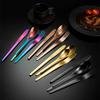 New Creative 304 Stainless Steel Cutlery Set Luxury Gold Tableware Matte Spoons Steak Knife Fork Dinnerware Set Kitchen Utensils