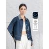 Xin Ge Korean Color Block Lapel Denim Jacket - Women's Casual Chic