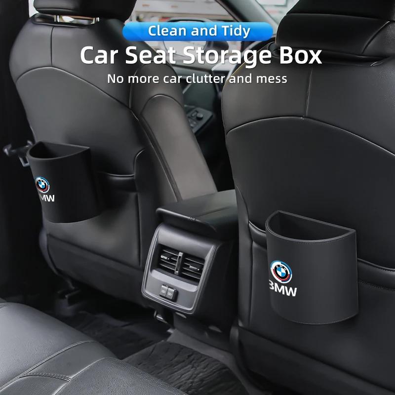 2025 Hot Car Trash Can Seatback Leather Organiser Trash Storage Accessories Interior For BMW X3 X5 M5 M3 E46 E90 E60 F10 E39 F30