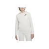 Nike Solid Color Hoodie With Floral Logo Kids Sweatshirt Gray DM8092-072