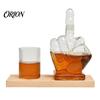 Unique 3D Finger Shape Bottle Middle Whiskey Decanter, 1000ml Glass Fist Dispenser with Stopper, Father's Day Present Hand Liquor for Home Bar,