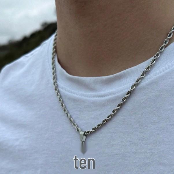 Stainless Steel Gold-Plated Twist Cross Pendant Necklace Cross Pendant Clavicle Chain