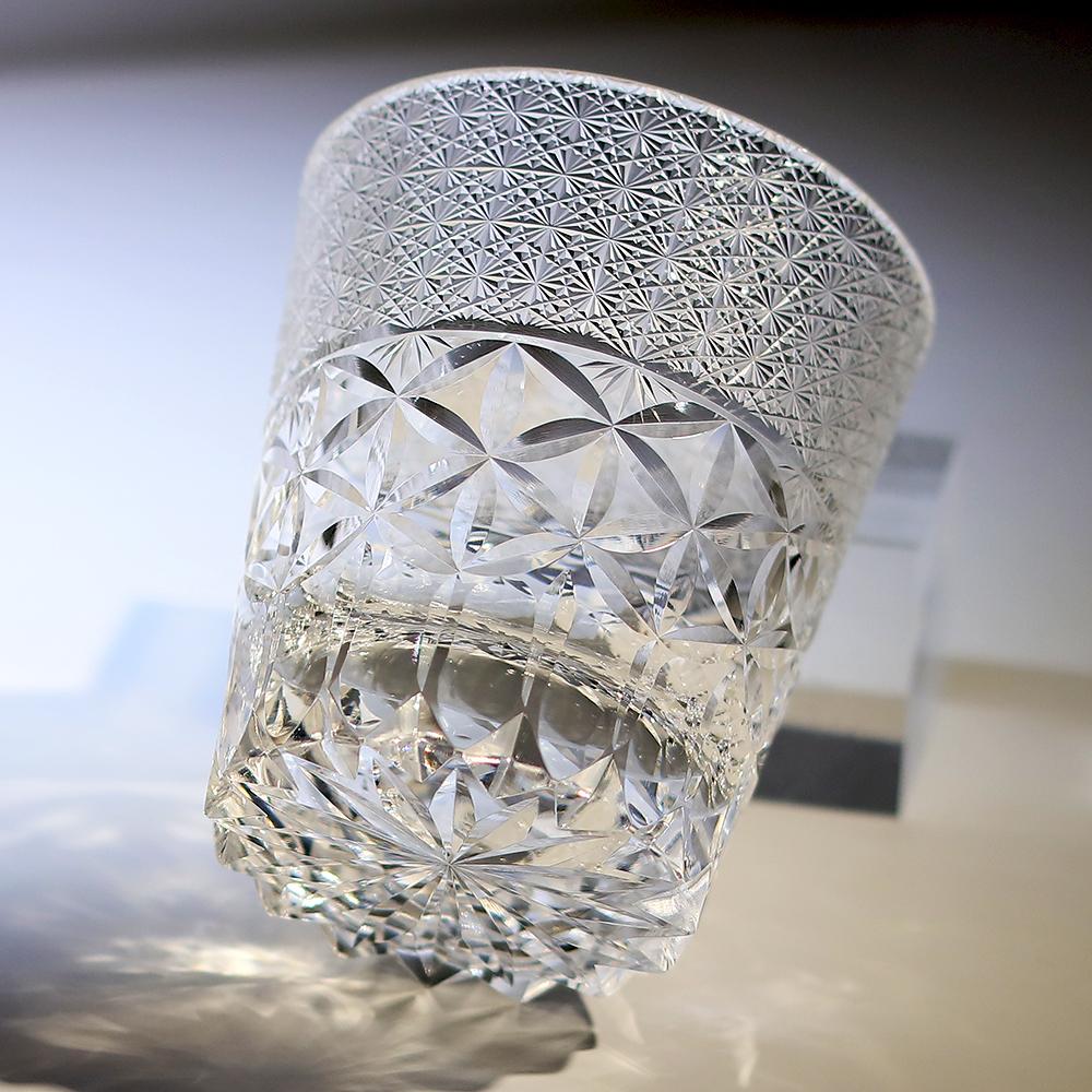 240ml Edo Kiriko K9 Crystal Whiskey Glass Japanese Style Engraving Luxury Elegant Drinking Glass for Bar Commercial Gift