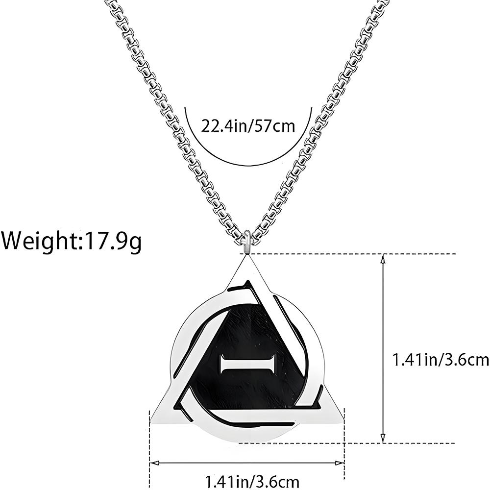 Men Therian Stainless Steel Necklace New Therian Pride Symbol Geometric Pendant Neck Chain Punk Jewelry Gifts
