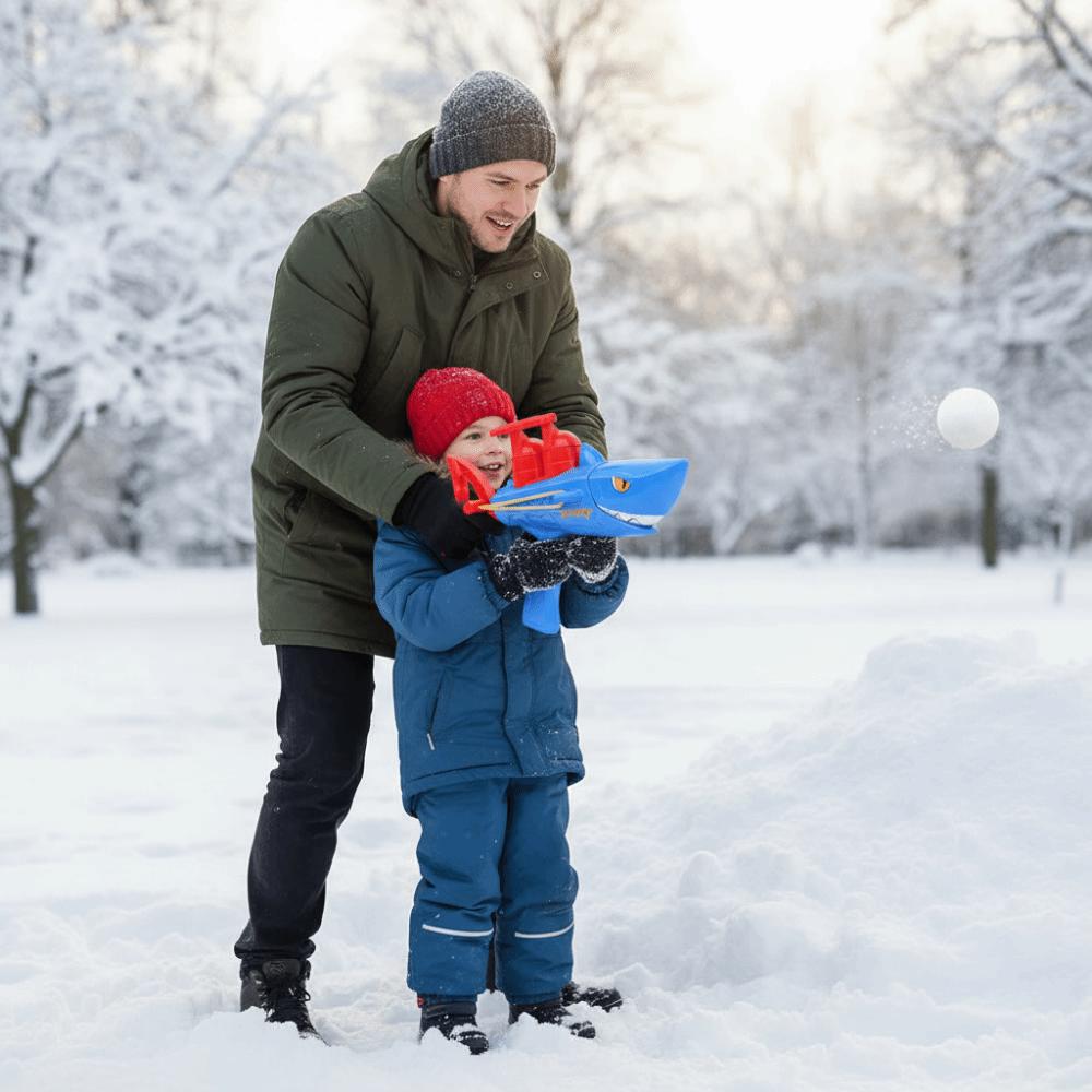 No Battery Snowball Launcher Creative Design Snowball Maker Shark Snowball Launcher  Kids Play