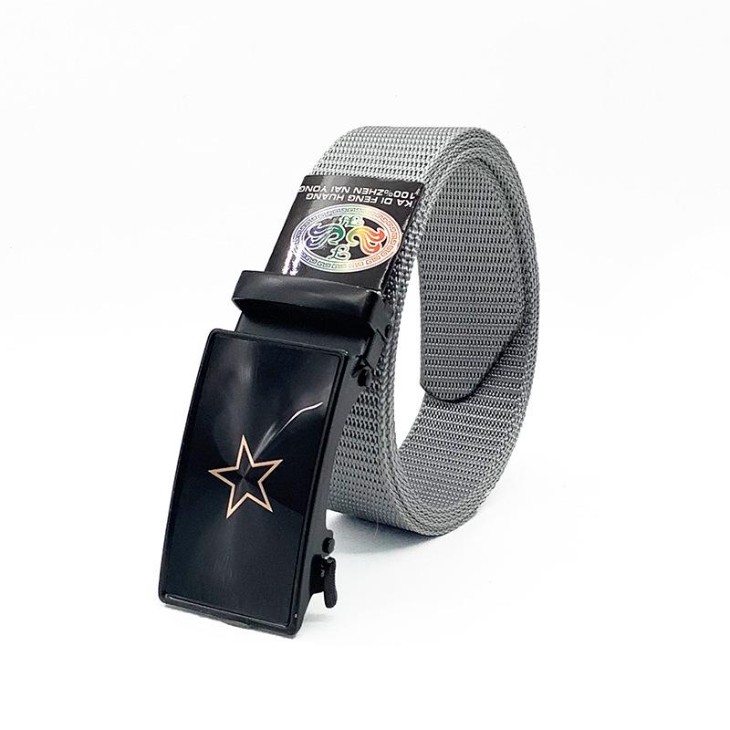 

Ремень с автоматической пряжкой, нейлоновый быстросохнущий ремень с пятиконечной звездой, тактический ремень, мужской повседневный беззубик 120cm серый