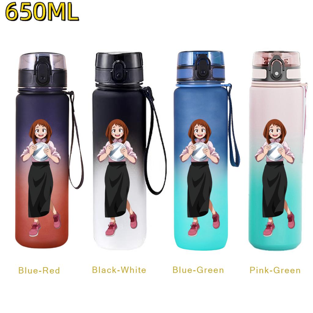 650ML Sports Water Bottle Leak Proof Progressive Colour Plastic Cup Drinking Outdoor Sports Travel Portable Gym Fitness Jugs