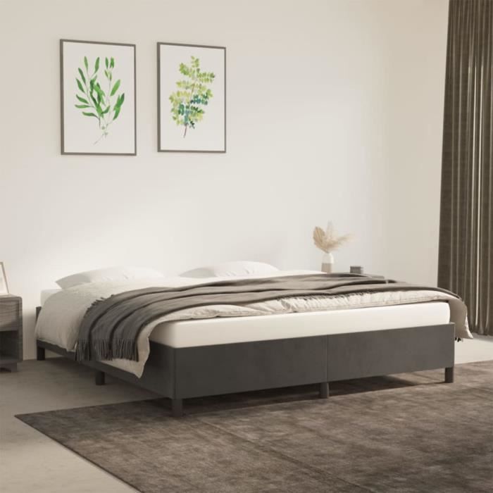 VidaXL Bed Frames Dark Grey 160 X 200 Cm Velvet347331