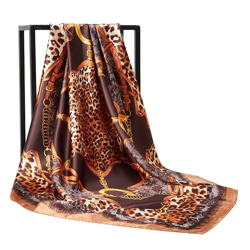 Europe And America Square Shawls Four Seasons Popular Silk Scarves Luxury Style Sunscreen Kerchief New Fashion 90X90CM Headcloth