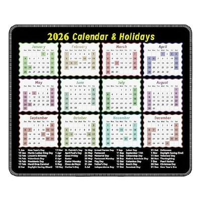 Multifunctional 2026 Calendar Mouse Pad For Organized Scheduling Highlighting Important Dates And Comfortable Use