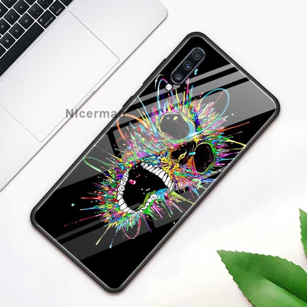 

Абстрактные чехлы с изображением черепа для Samsung Galaxy S10 5G S20 Ultra S10e S8 S9 Note 10 8 9 Plus, чехол для телефона из закаленного стекла Samsung S21 Ultra амарант розовый