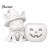 Festive Home Decorations Halloween French Bulldog Witch Statue, 3D Printed Pumpkin Candle Holder, Party Table Decor Cute Dog Figurine Tabletop