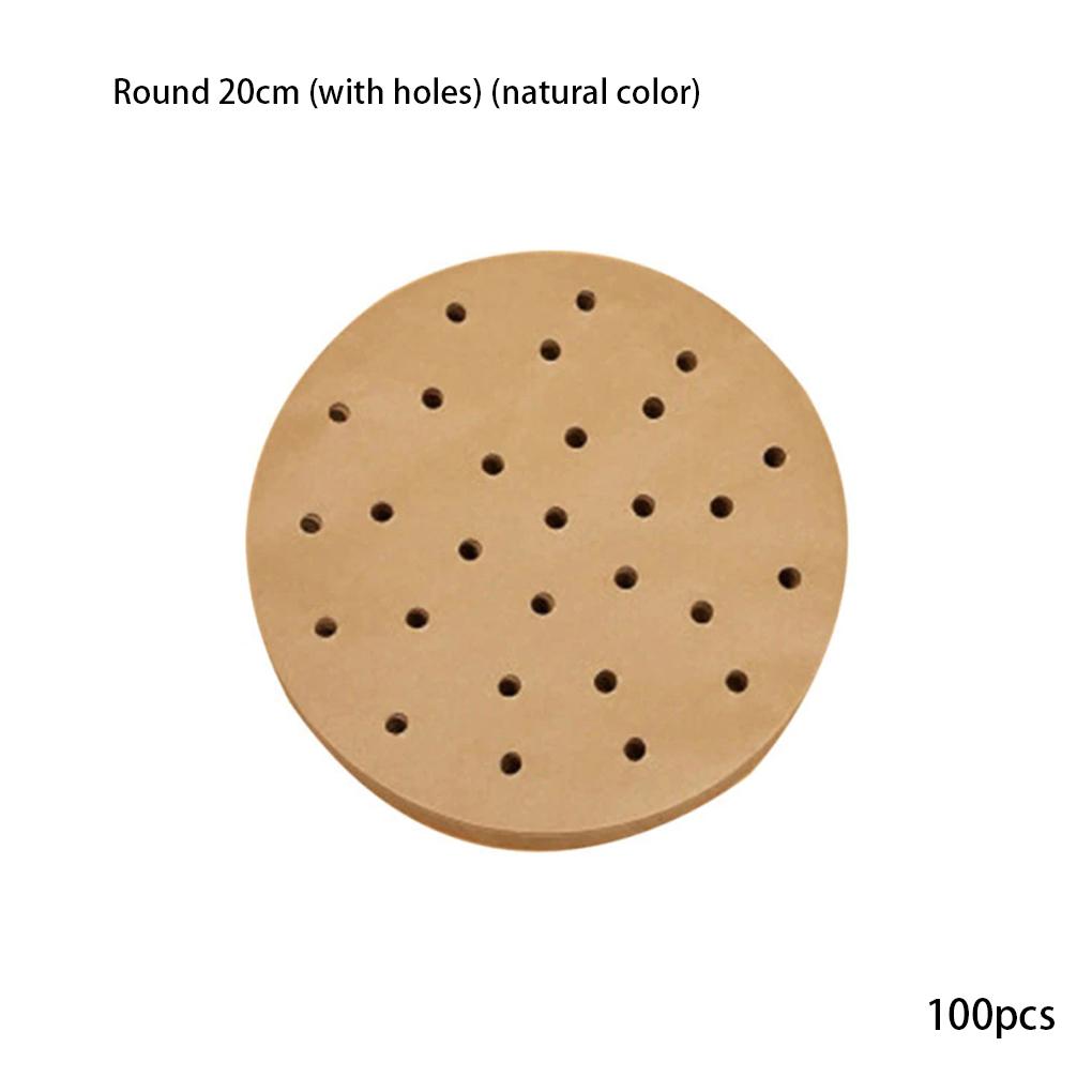 Packung mit 100 Heißluftfritteusenpapier 230°C Hitzebeständig Lebensmittel Backen Ölabsorbierende Matte Ölpapier Pad Zubehör für Heimküche