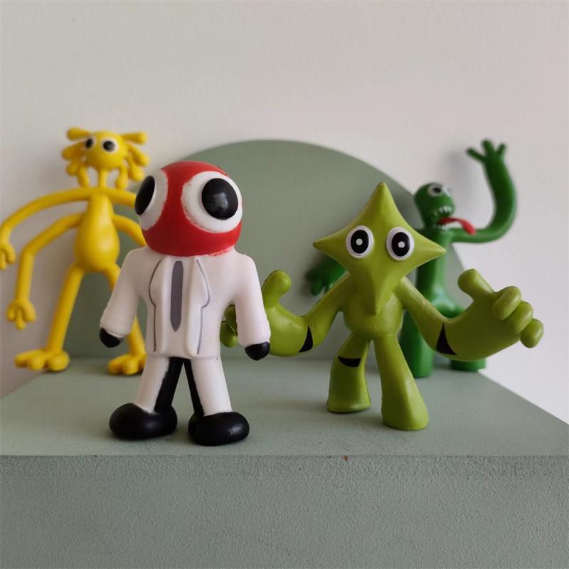 Rainbow Friends Anime Figuur Set Roze Blauw Monster Model Cartoon Karakter Beeldje Taart Decoratie Ornamenten Speelgoed voor Kinderen
