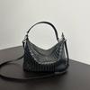 Leather Hand-woven Large Lunch Box Bag, Dog Walking Bag, Underarm Bag, Daily Versatile Handbag, Shoulder Messenger Bag, Women's