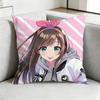 VTuber KizunaA AI Pillow Case Square DoubleSided Sofa Cushion Cover Bedroom Bedside Pillow Gift