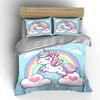 Cartoon Unicorn Rainbow Bedding Bedding Duvet Cover Set Duvet Cover Pillowcases (1 * Duvet Cover 2 * Pillowcases, Without Duvet Insert)