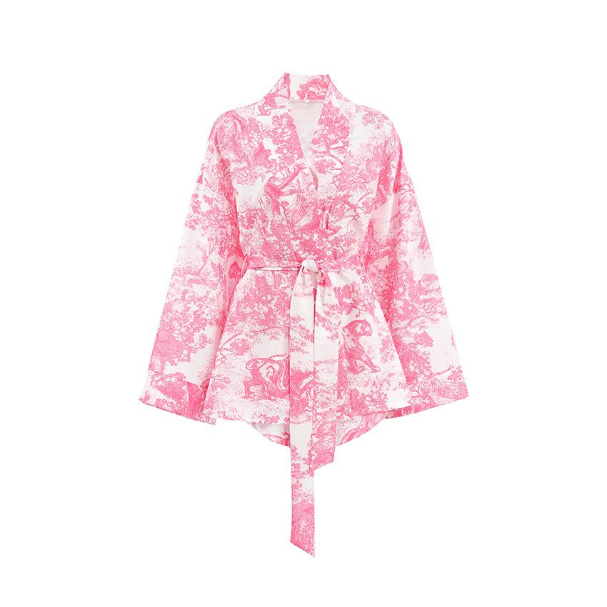 2-piece Casual Women's Pajama Set Long-sleeved Pajamas Lace-up Pajamas Sexy V-neck Pajama Shorts New Loose Home Clothes