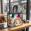 Floral Lion Pattern Tote Bag Fashion Large Capacity Shoulder Handbag for Daily Use