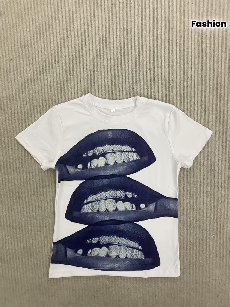 2026 New Summer Unisex Loosefitting Crew Neck Tshirt with Dropped Shoulders Casual Trendy and Fashionable Street Style
