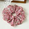Girl Soft Flowers Printed Chiffon Hair Scrunchies Fabric Ponytail Holder Hair Accessories