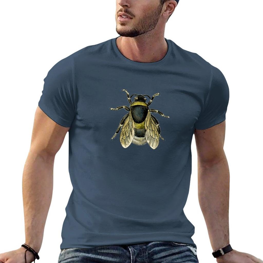 antique typographic vintage honey bee TShirt Soft Stretch Short Sleeve Top