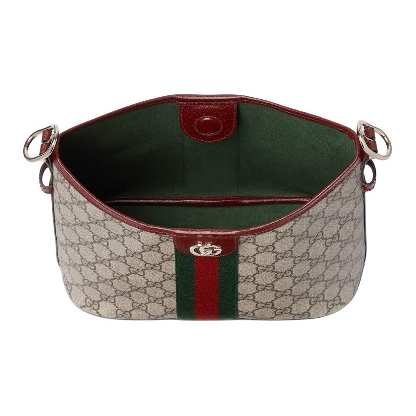 Gucci Ophidia Classic Double G Logo Canvas Shoulder Bag Small Women bags Beige Dark-Brown 836872-FAE0K-9854