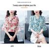 Women's Floral Chiffon Blouse with Bow - 2025 Summer Fashion, Flare Sleeves, Elegant Fairy Style.