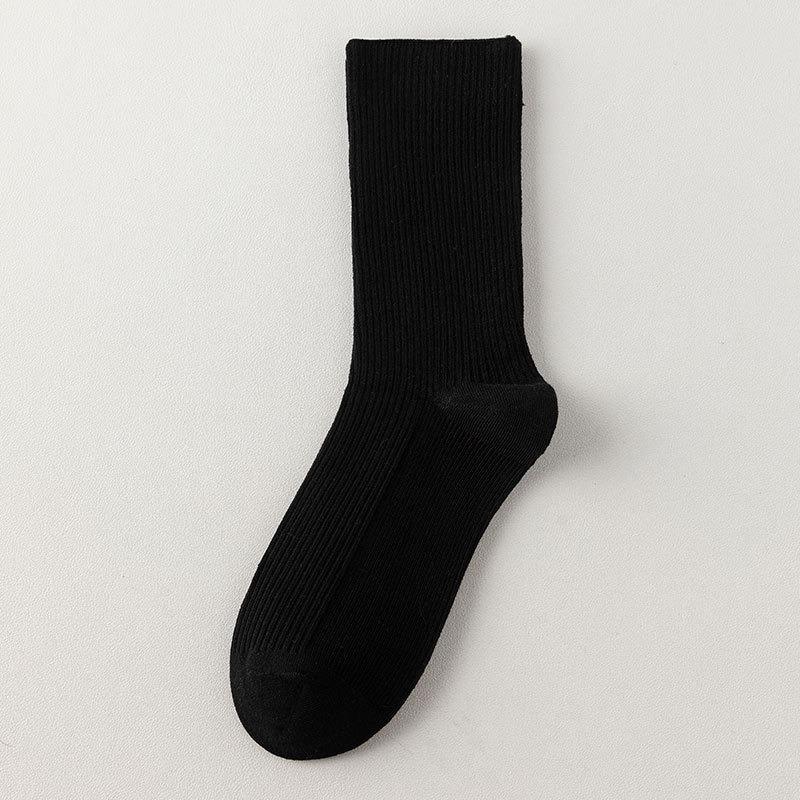 Ladies Spring and Autumn with Pure Color Simple Boneless Long Pile Pile Cotton Socks