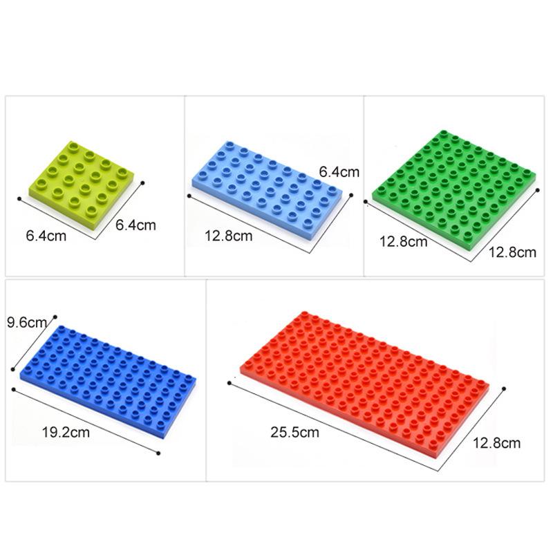8x16 Dots  Building Block Set BasePlates for Big Size Block Bricks Plate Assembly Two-sided Base Plate Compatible with  Duplo Block Bricks