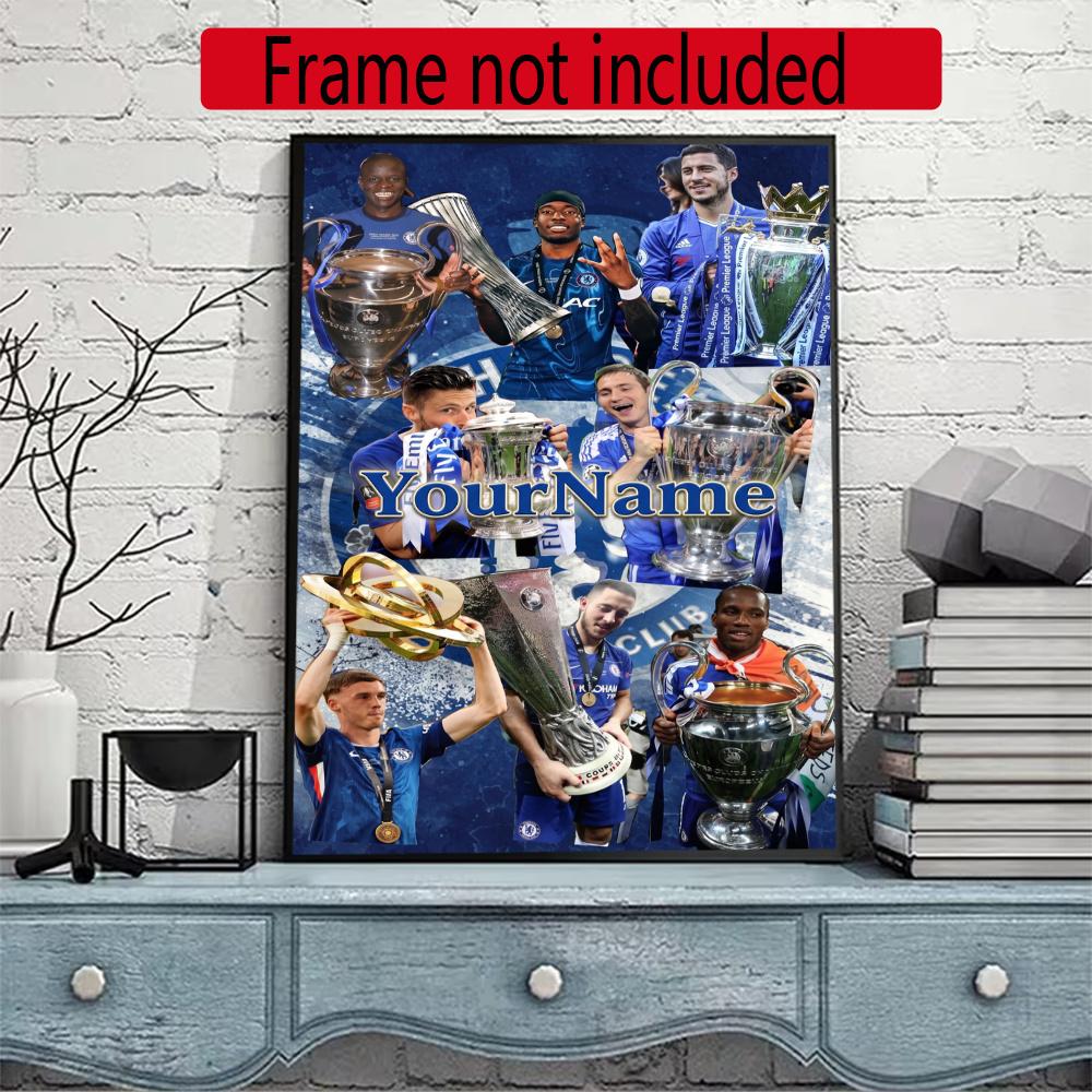 Chelsea Fc Personalized Name Round Diamond Painting Kit Diamond Embroidery Painting Rhinestones Mosaic Frameless Handwork Decoration Arts