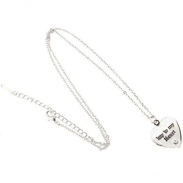 6xLove Heart Shape Crystal Necklace Necklace Jewelry Silver