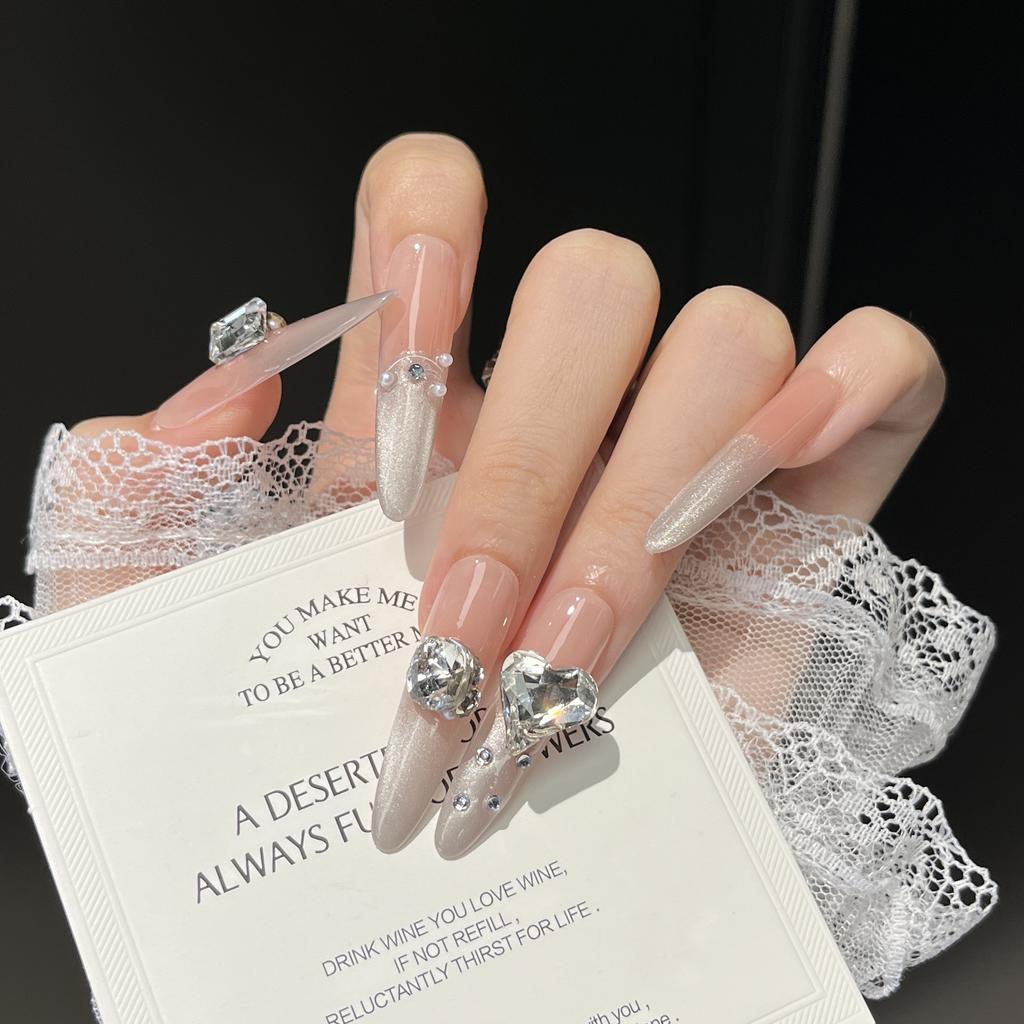 Cat's Eye Wearing Nail Pure Hand-made Nail Piece Fake Nail Wearing Nail Piece Advanced Sense Thin Dog Long