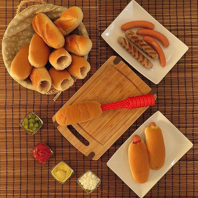 Perforatore Creativo per Buco Hot Dog nel Pane, Costruttore di Hot Dog Anti-Perdita, Strumento Scavino per Hot Dog in Acciaio Inossidabile per la Preparazione di Hamburger e Hot Dog
