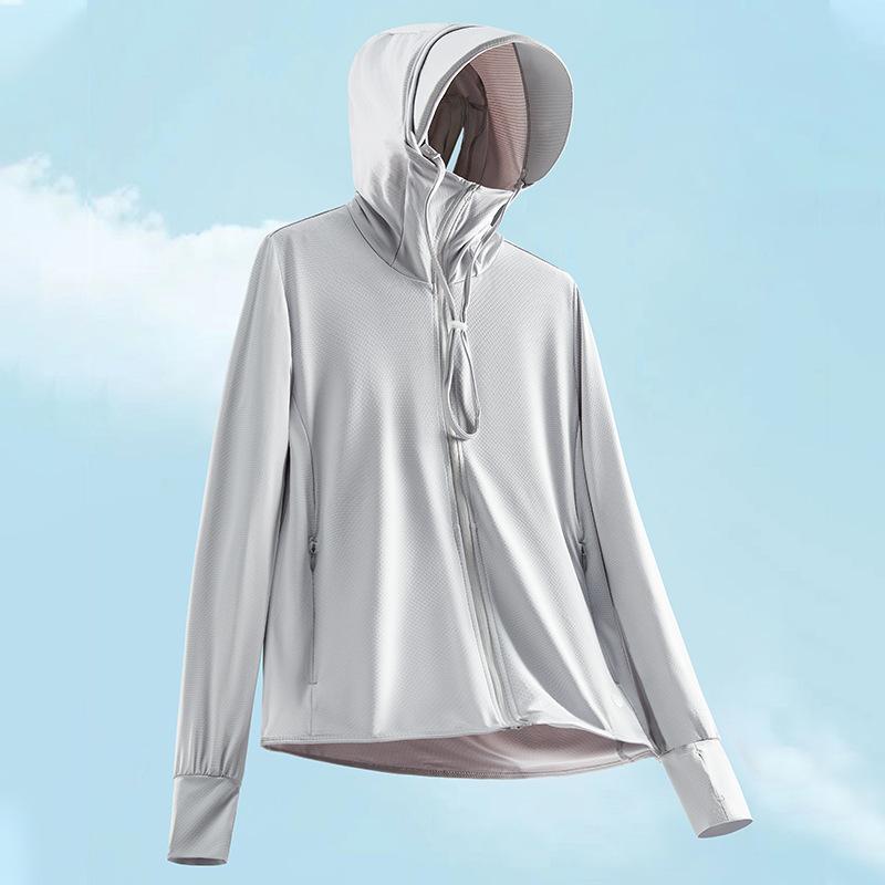 Summer Men's Sun Protection Clothing Ultra-thin Breathable Sun Protection Clothing Anti-ultraviolet Hooded Windbreaker Ice Silk Skin Clothing