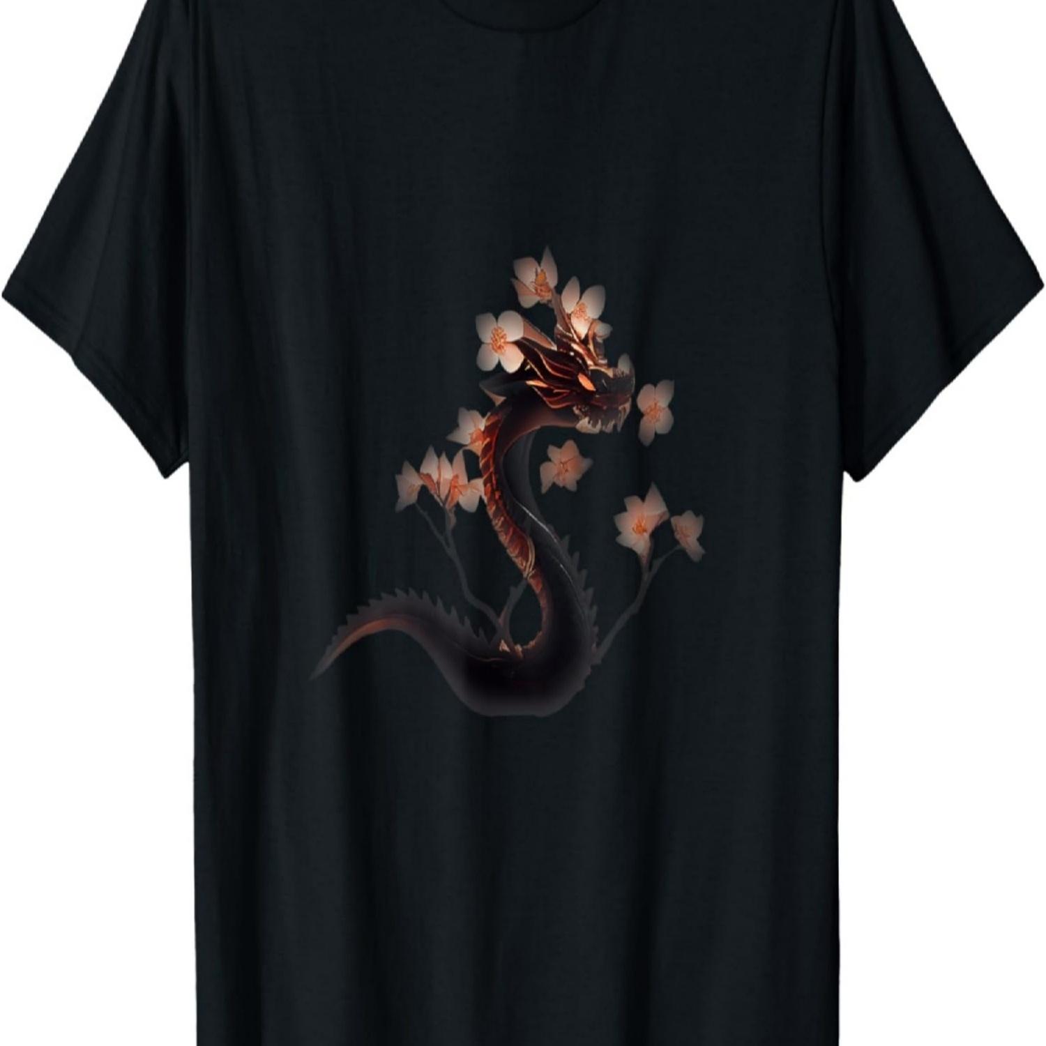

Wooden Dragon Cherry Blossom Volumetric-Lighting T-Shirt S чёрный