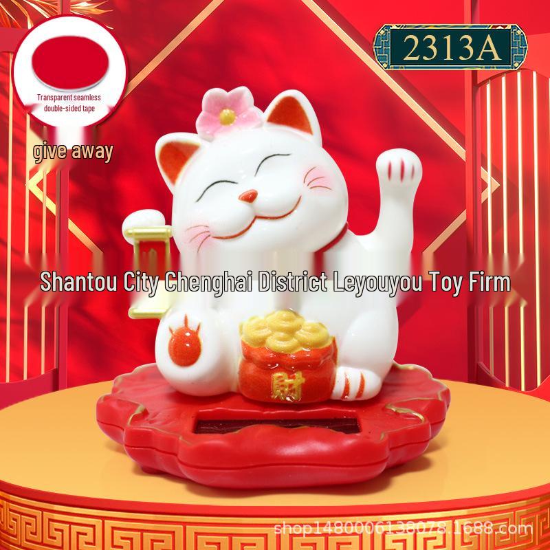 2.5" Solar Fortune Cat Car & Home Decor Gift