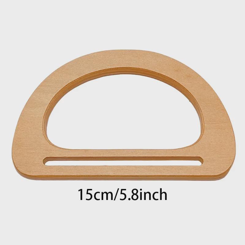 "Handmade Wooden Bamboo Round D-Shaped Bag Handle Gift Box"