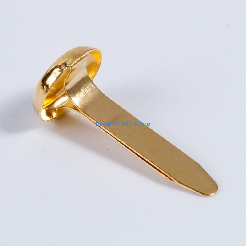 A5YD 100 Pack Round Head Clips Metal Round Head Clips Scrapbooking Brads Pattern Clip