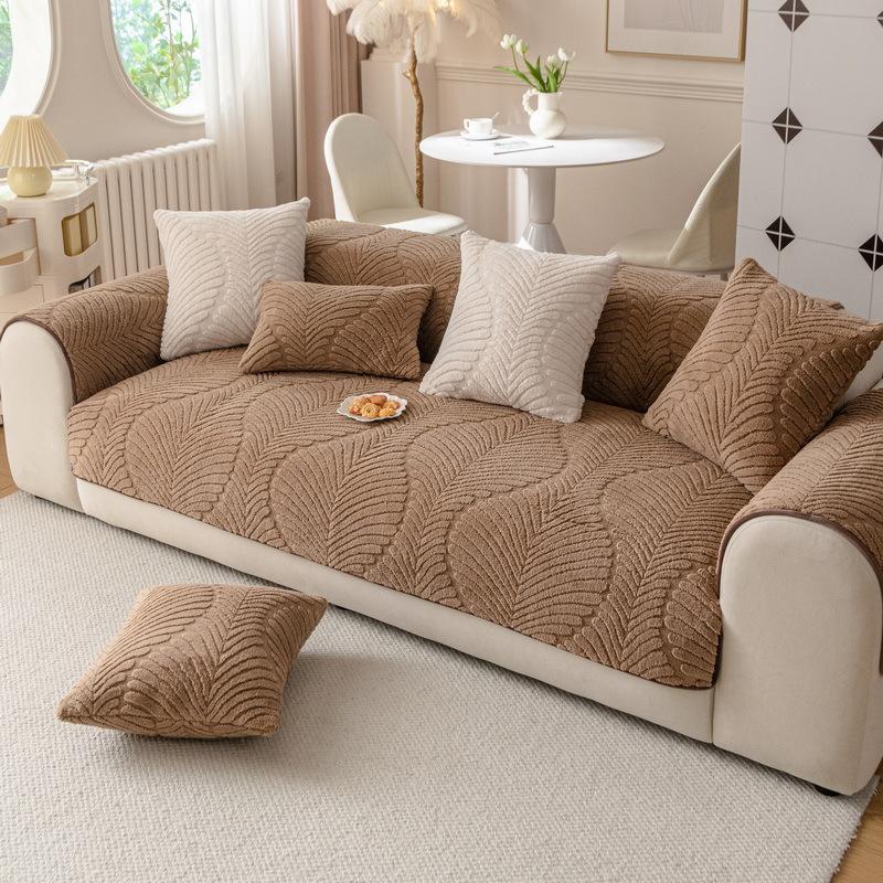 

Light Luxury Wind Comfortable Cotton Lint Sofa Cushion Winter New Thickened Seat Cushion Non-Slip Simple Sofa Cover Towel Winter Warm 70*70cm