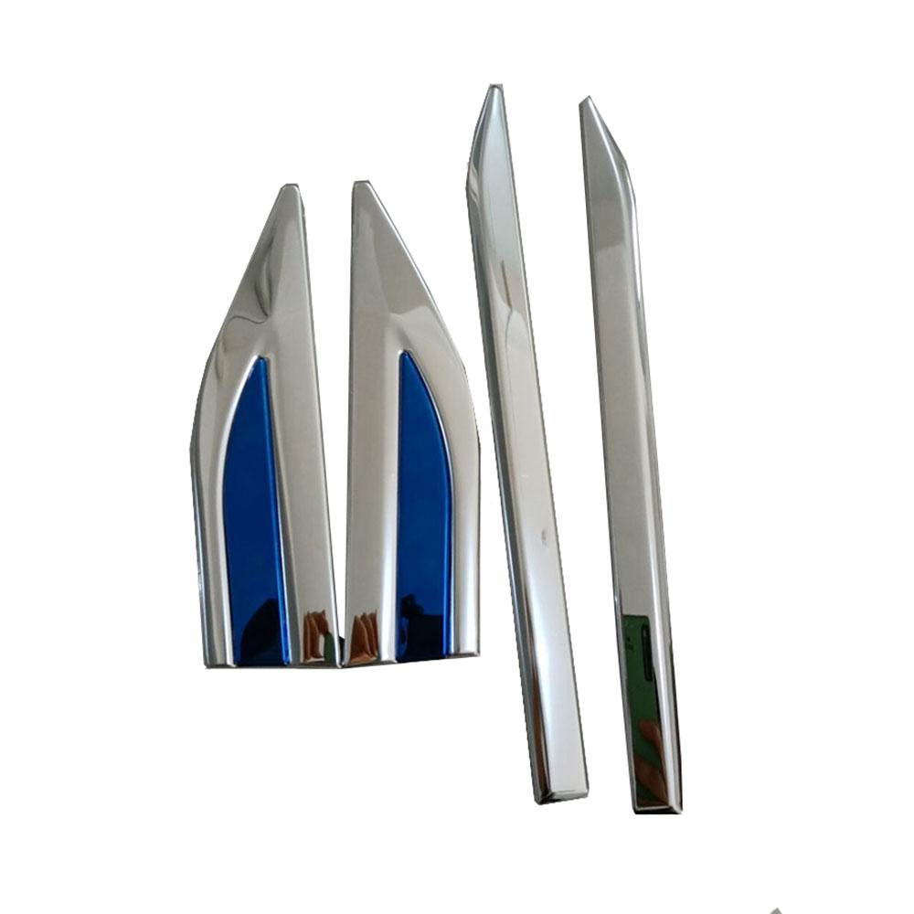 Universal 4Pcs Stainless Steel Car Side Body Fender Trims Decoration Mirror Polishing
