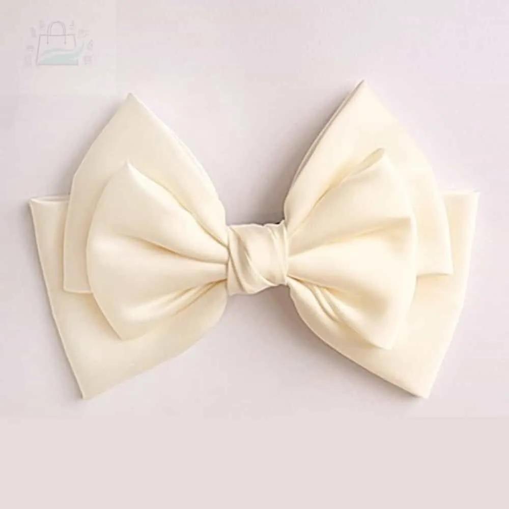 GSTORE Simple Hair Pin Giant Ribbon Pin Wedding Hair Ornament Party Hair Pin White Silk 3-Tier Knot Hair Pin