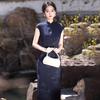 Blue national style new Chinese style Suzhou sleeveless long cheongsam improved young 1011 new women's high sense summer