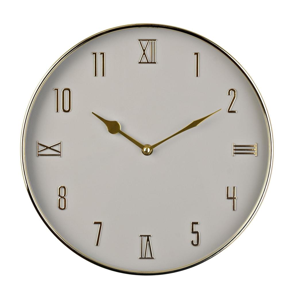 Hometime Round Wall Clock Grey & Gold
