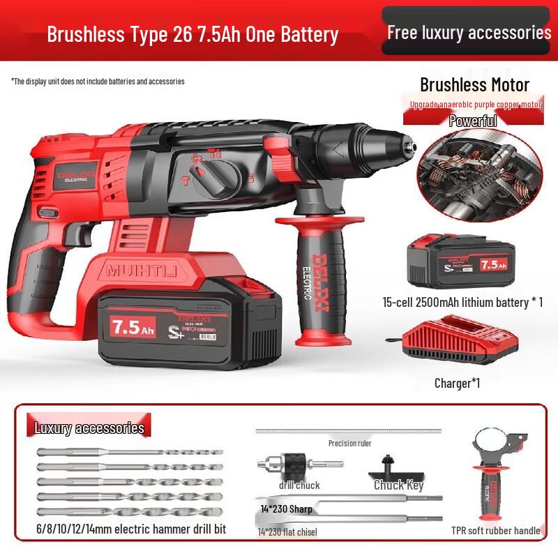 Delixi Brushless Lithium-Ion Rotary Hammer CN plug (adapter included)